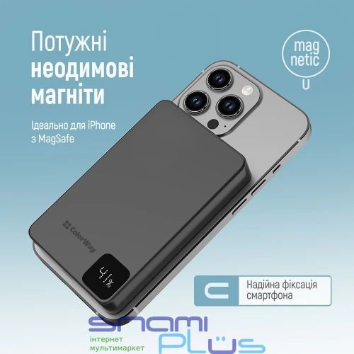 Універсальна мобільна батарея 10000 mAh, ColorWay, Black, 20 Вт (CW-PB100LPA1BK-WPDD) 323769 фото