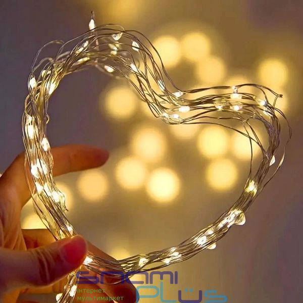 Гирлянда светодиодная ColorWay "Струна", 100 LED, White, 10 м, 3xAAA (CW-G-100L10NB) 297113 фото