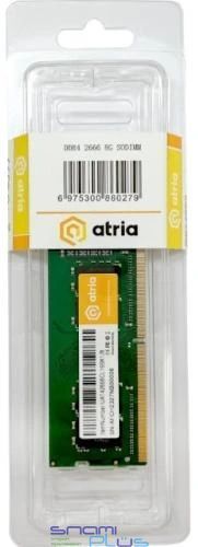 Память SO-DIMM, DDR4, 8Gb, 2666 MHz, Atria, 1.2V, CL19 (UAT42666CL19SK1/8) 271579 фото