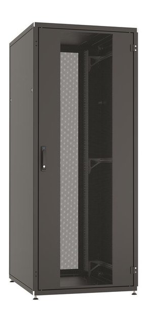 Шафа серверна, підлогова, 42U, 19', ZPAS, Black (RAL 9005), 800 х 1000 мм, IP20, скляні двері, вентиляційні отвори, до 1360 кг (IT-428010-44AA-4-161-FP) 223611 фото