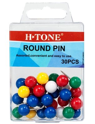 Кнопки H-Tone, 30 шт, кольорові, круглі (JJ40351) 266281 фото