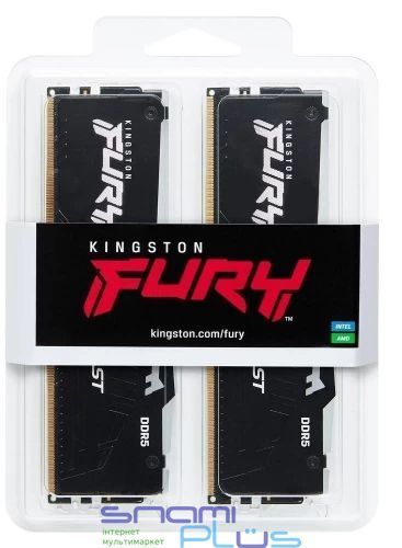 Память 16Gb x 2 (32Gb Kit) DDR5, 6000 MHz, Kingston Fury Beast RGB, Black(KF560C36BBE2AK2-32) 299037 фото