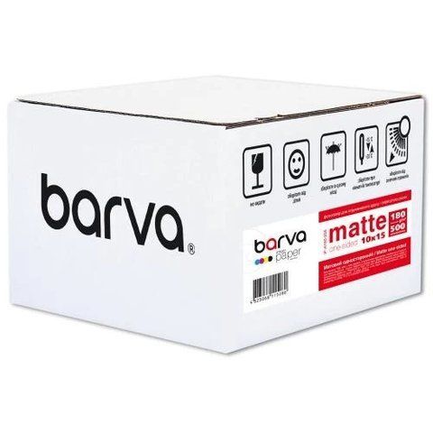 Фотобумага Barva, матовая, A6 (10x15), 180 г/м&sup2;, 500 л, серия "Original" (IP-A180-256) 183223 фото