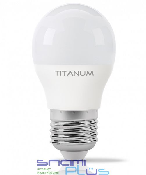 Лампа світлодіодна E27, 6 Вт, 4100K, G45, Titanum, 510 Лм, 220V (TLG4506274) 272315 фото
