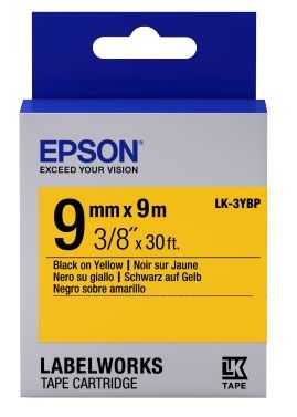 Картридж Epson LK3YBP, Black/Yellow, LW-300/400/700/900, 9 мм / 9 м, пастельна стрічка (C53S653002) 233783 фото