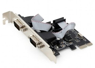 Контролер PCI-E x1 - 2 x RS232 (COM), Gembird, чіпсет WCH382, низькопрофільна планка в комплекті (SPC-22) 216854 фото