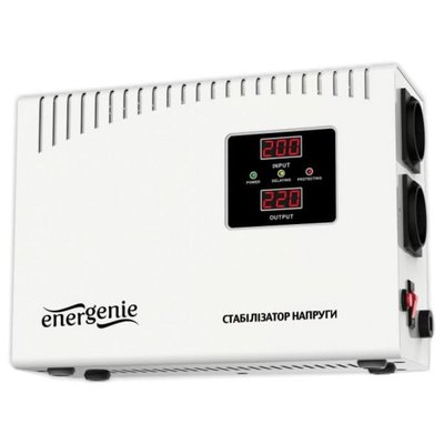 Стабілізатор EnerGenie EG-AVR-DW2000-01 2000VA, 2 розетки (Schuko), 4.62 кг, LCD дисплей 142725 фото