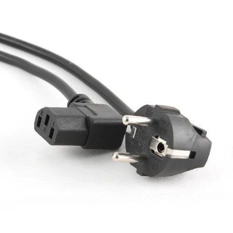 Кабель живлення від мережі PC-186, Black, 1.8 м, Atcom, кутовий роз'єм (15270) 75042 фото