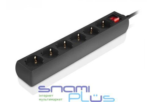 Фильтр сетевой REAL-EL RS-6 Protect M, 6 розеток, 1.8 м, Black (EL122300032) 304941 фото