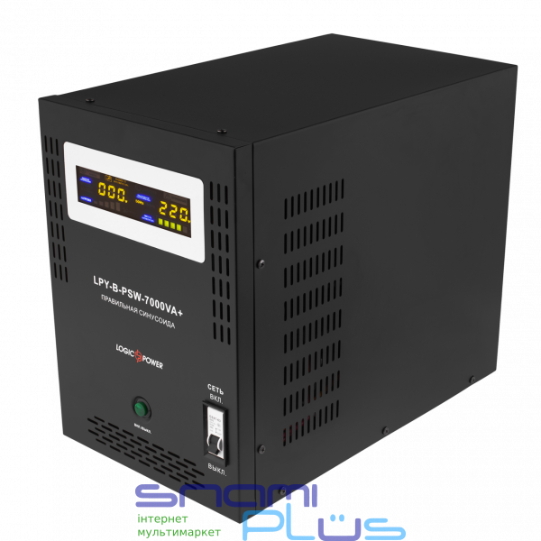 Источник бесперебойного питания LogicPower LPY-B-PSW-7000VA+ 5000 Вт 10A/20A с правильной синусоидой 48В (6616) 205600 фото