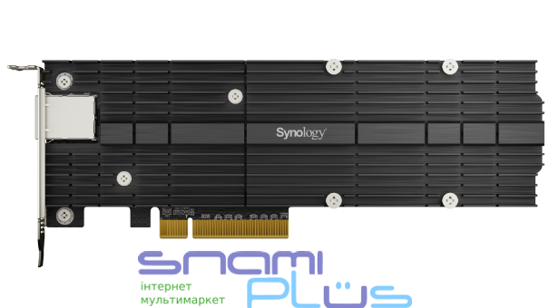 Додаткова плата Synology E10M20-T1, PCI-E 8x, 2xM.2 SSD NVMe (Key M, формат 22110/2280) + 1 x 10 Gbps LAN порт, повний дуплекс 206729 фото