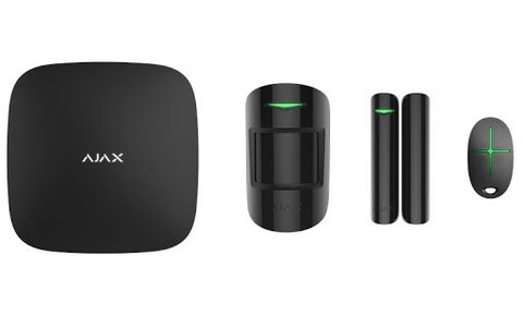 Комплект охоронної системи Ajax StarterKit Cam Plus, Black, GSM/WiFi/Ethernet, Hub 2 Plus, бездротовий датчик руху, бездротовий датчик відкриття дверей, брелок управління, фото (000019876) 217966 фото