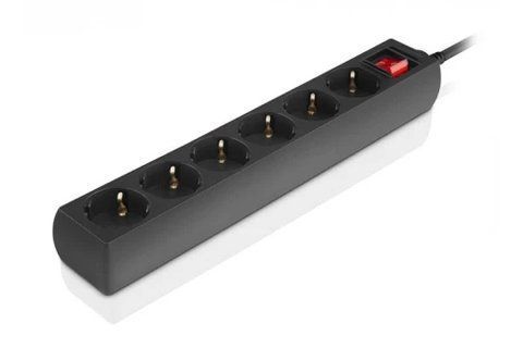 Фильтр сетевой REAL-EL RS-6 Protect M, 6 розеток, 3 м, Black (EL122300034) 304942 фото