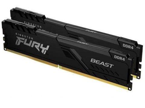 Память 32Gb x 2 (64Gb Kit) DDR4, 3600 MHz, Kingston Fury Beast, Black (KF436C18BBK2/64) 228481 фото