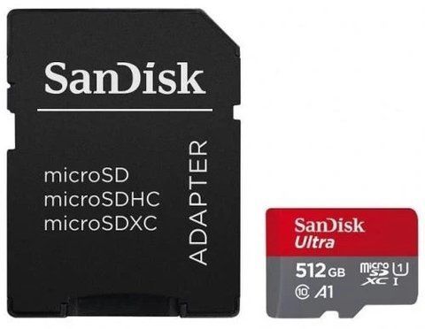 Карта пам'яті microSDXC, 512Gb, SanDisk Ultra, SD адаптер (SDSQUAC-512G-GN6MA) 268311 фото