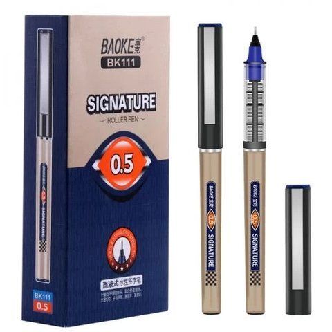 Ручка-роллер 0.5 мм, Baoke "Signature", синяя, 12 шт (BK111-blue) 281162 фото