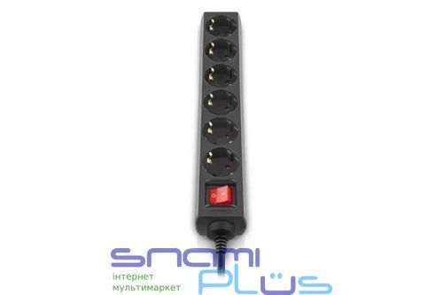 Фильтр сетевой REAL-EL RS-6 Protect M, 6 розеток, 3 м, Black (EL122300034) 304942 фото