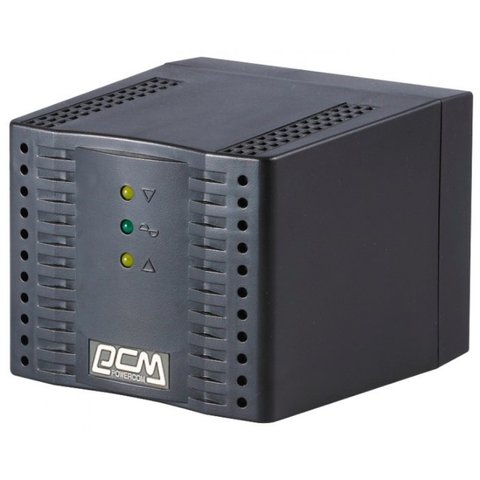 Стабілізатор PowerCom TCA-1200 Black, 1200VA, 600W, вхідна напруга 220V+/-20%, 4 розетки (Schuko), 1.6 кг, LED індикація 127217 фото
