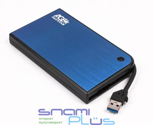 Кишеня зовнішня 2.5' AgeStar 3UB 2A14, Blue, USB 3.0, 1xSATA HDD/SSD, живлення по USB 208140 фото