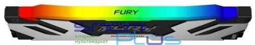 Пам'ять 16Gb DDR5, 8000 MHz, Kingston Fury Renegade RGB, Black/Silver (KF580C38RSA-16) 284321 фото