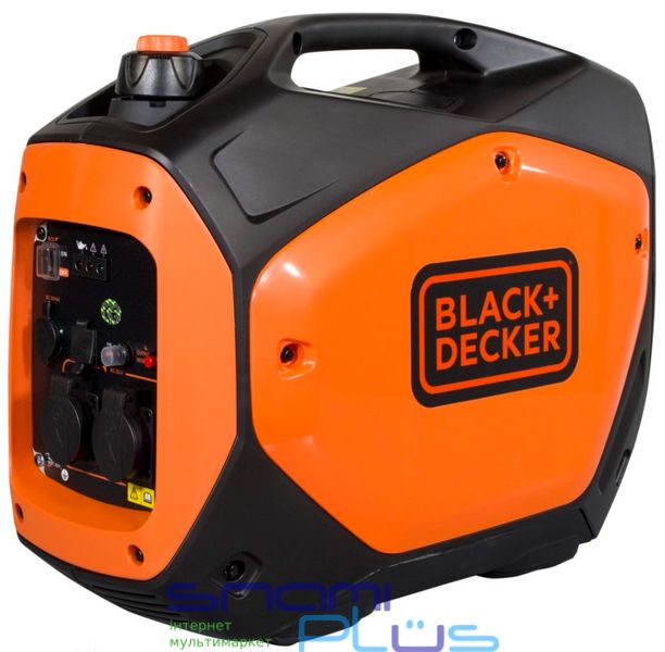 Інверторний бензиновий генератор Black Decker BXGNI2200E, вихідна напруга 230 В, номінальна потужність 2 кВт, об'єм двигуна 114 см3, об'єм паливного бака 4.1 л, IP23 252327 фото