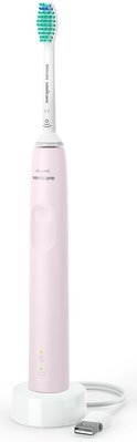 Зубна щітка електрична Philips Sonicare 3100 series HX3671/11 Pink/White, звукова технологія чищення, 1 насадка, доросла, час безперервної роботи 14днів, індикатор зарядки, датчик тиску 252916 фото