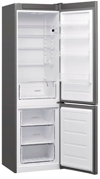 Холодильник Whirlpool W5 911EOX, Steel, двокамерний, LessFrost, ниж. мор. камера, електронне керування, загальний об'єм 372L, корисний об'єм 261L/111L, А+, 201x59x65 см 202891 фото