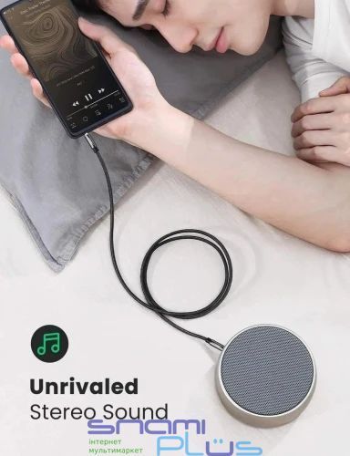 Кабель AUX звуковой, 3.5 мм (M) - 3.5 мм (M), 1 м, Black, Ugreen AV112 (50361) 324425 фото
