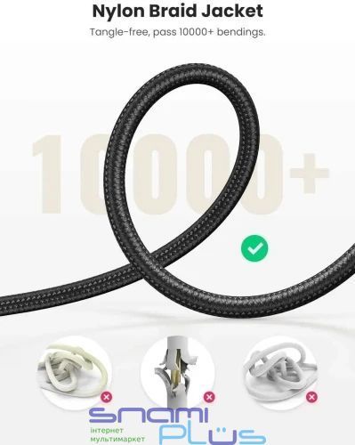 Кабель AUX звуковой, 3.5 мм (M) - 3.5 мм (M), 1 м, Black, Ugreen AV112 (50361) 324425 фото