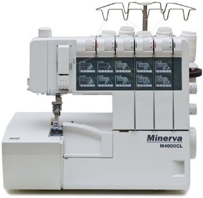 Коверлок Minerva M4000CL, швидкість шиття 1100 ст/хв, кількість швейних операцій 20, 2-5 ниток для обметування, максимальна довжина стібка 4мм, максимальна ширина стібка 9мм, диференціальна подача 275451 фото