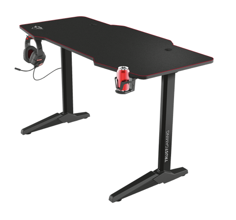 Комп'ютерний стіл Trust GXT 1175 Imperius XL Gaming Desk, Black, 140 x 75 см, вся робоча область столу покрита килимком для миші, сталевий каркас, високоякісна стільниця, регульований упор для ніг (23802) 228194 фото