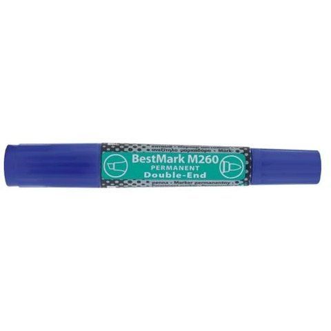 Маркер водостійкий Stanger "BestMark M260", Blue, 1-4 мм / 1 мм, двосторонній, 8 шт (M260-712521) 248073 фото