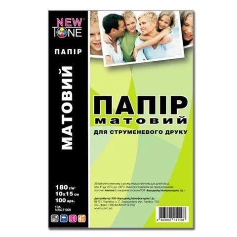Фотобумага NewTone, матовая, 180 г/м&sup2;, A6 (10x15), 100 л (M180.F100N) 230609 фото