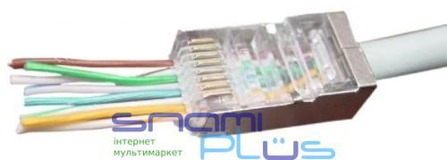 Конектор RJ45, FTP, 50 шт, Cablexpert, модульна вилка з наскрізними отворами (LC-PTF-01/50) 208333 фото