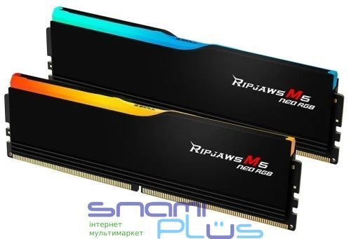 Память 32Gb x 2 (64Gb Kit) DDR5, 6000 MHz, G.Skill Ripjaws M5 Neo RGB (F5-6000J3636F32GX2-RM5NRK) 300372 фото