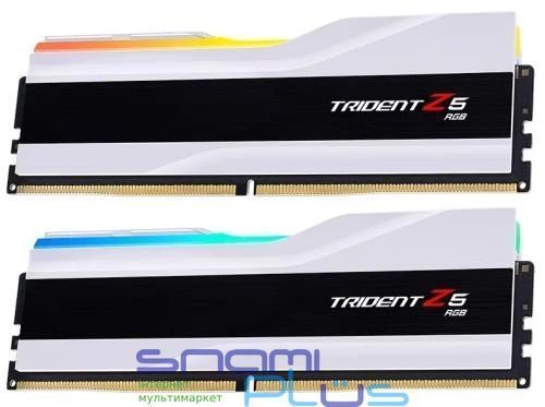Память 32Gb x 2 (64Gb Kit) DDR5, 6400 MHz, G.Skill Trident Z5 RGB, White (F5-6400J3239G32GX2-TZ5RW) 271375 фото