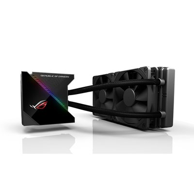 Система рідинного охолодження Asus ROG Ryujin 240, Black, 2x120 мм, OLED дисплей 1.77', для Intel 115x/1200/1366/2011/2066, AMD AMx/FMx (ROG-RYUJIN-240) 184898 фото