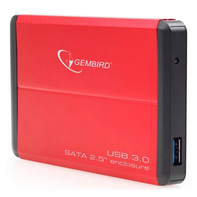 Кишеня зовнішня 2.5' Gembird, Red, USB 3.0, 1xSATA HDD/SSD, живлення по USB (EE2-U3S-2-R) 120313 фото