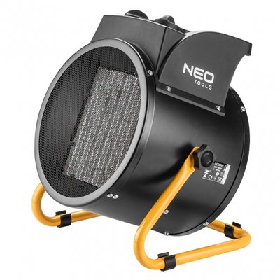 Обігрівач теплова гармата NEO Tools 90-064, Black, 5 кВт, електрична, площа обігріву 80м2, 588 м3/год, керамічний нагрівальний елемент, вбудований тепловентилятор, термостат 258750 фото