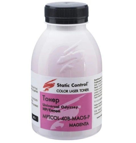 Тонер HP / Canon Universal, Magenta, 40 г, Static Control "Odyssey 3" (MPTCOL-40B-MAOS3-P) 305476 фото