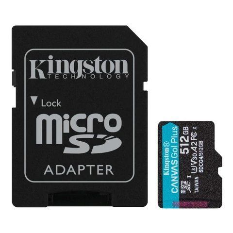 Карта пам'яті microSDXC, 512Gb, Kingston Canvas Go! Plus, SD адаптер (SDCG4/512GB) 306629 фото