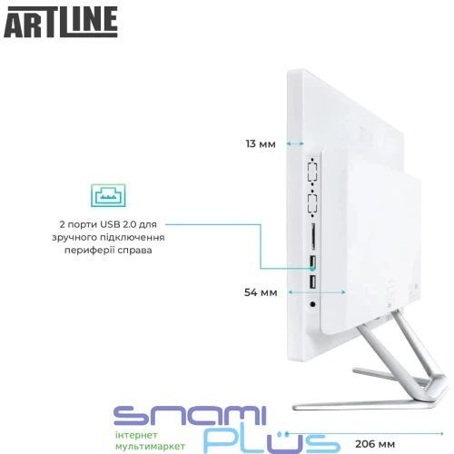 Моноблок Artline Business F27, White, 21.5" TS, i3-14100, 16Gb, 480Gb SSD, DOS (F27v16w) 322599 фото