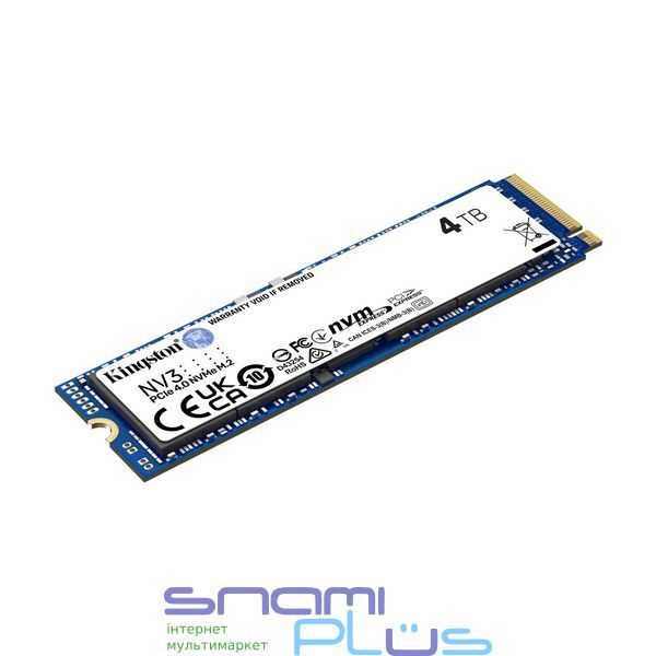 Твердотельный накопитель SSD 4Tb, Kingston NV3, PCI-E 4.0 x4, M.2 (SNV3S/4000G) 296794 фото