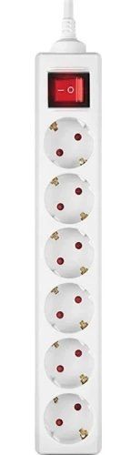 Фильтр сетевой REAL-EL RS-6 Protect M, 6 розеток, 3 м, White (EL122300033) 304945 фото