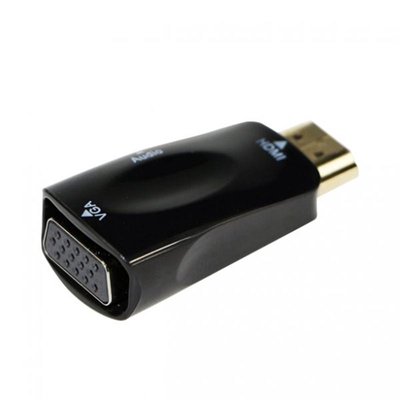 Адаптер HDMI (M) - VGA (F), Cablexpert, Black, аудіокабель для передачі стереозвуку (A-HDMI-VGA-02) 134375 фото
