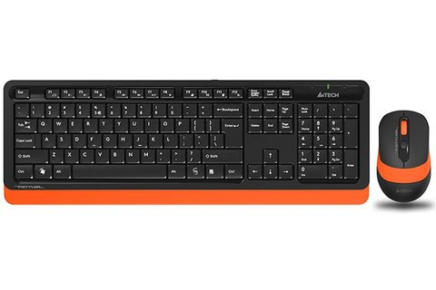 Комплект бездротовий A4tech Fstyler FG1010, Black+Orange, клавіатура+миша 186316 фото