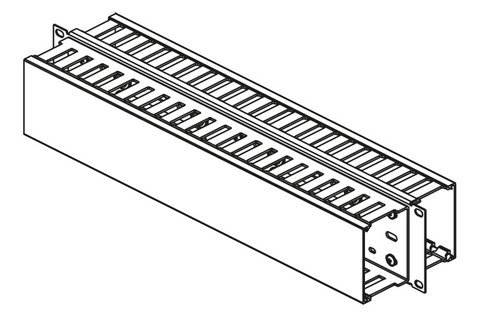 Кабельний організатор 2U, 19', Conteg, Black, з кришкою, метал (DP-VP-K06) 270175 фото