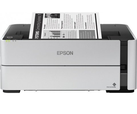 Принтер струменевий ч/б A4 Epson M1170, Grey, WiFi, 1200х2400 dpi, до 39 стр/хв, дуплекс, USB / Lan, вбудоване СБПЧ, чорнила Epson 110 (C11CH44404) 180496 фото