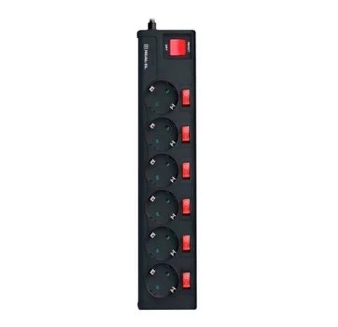 Фильтр сетевой REAL-EL RS-6 Extra, 6 розеток, 1.8 м, Black (EL122300001) 161670 фото