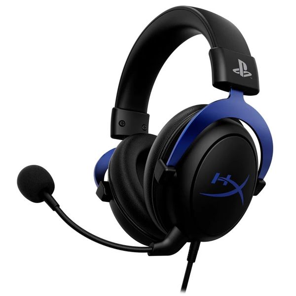 Навушники HyperX Cloud, Black/Dark Blue, 3.5 мм, мікрофон з шумозаглушенням, динаміки 53 мм, керування на дроті, алюмінієве оголов'я, офіційна ліцензія PlayStation 4 / 5 (4P5H9AM) 285486 фото